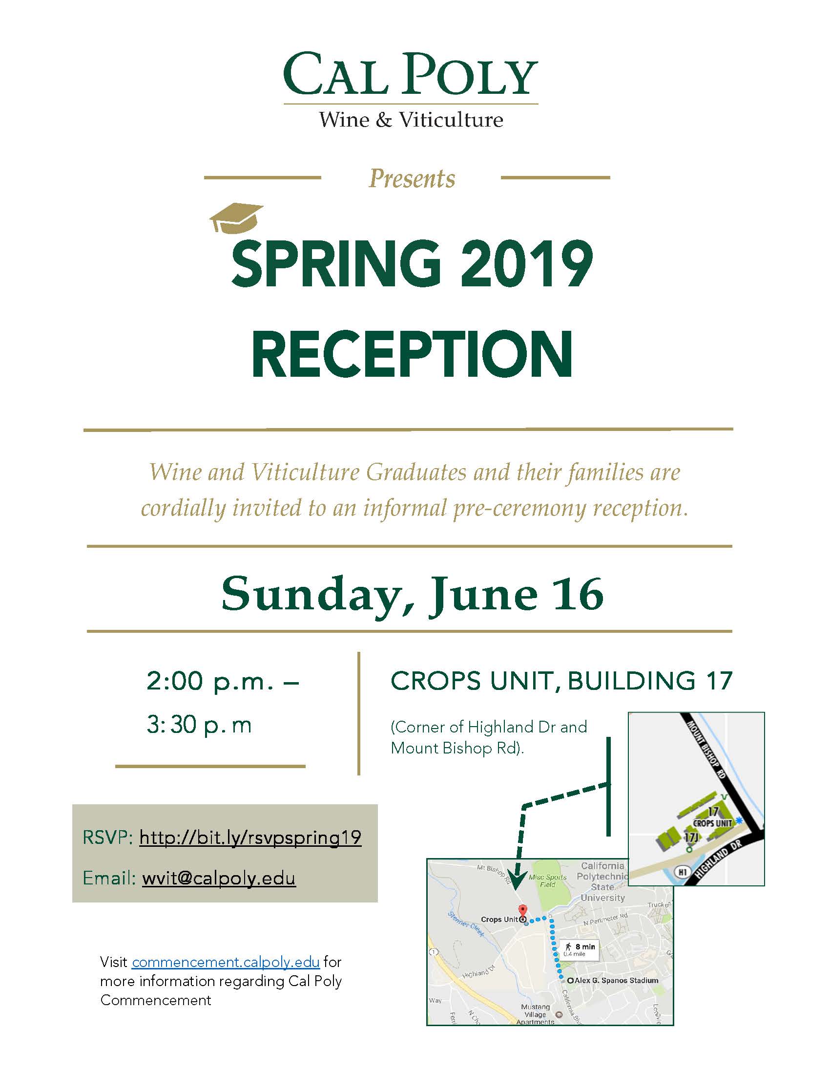 Spring 2019 Commencement Wine and Viticulture Cal Poly, San Luis Obispo